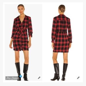 Likely Scottie Dress Red Black Plaid Flannel